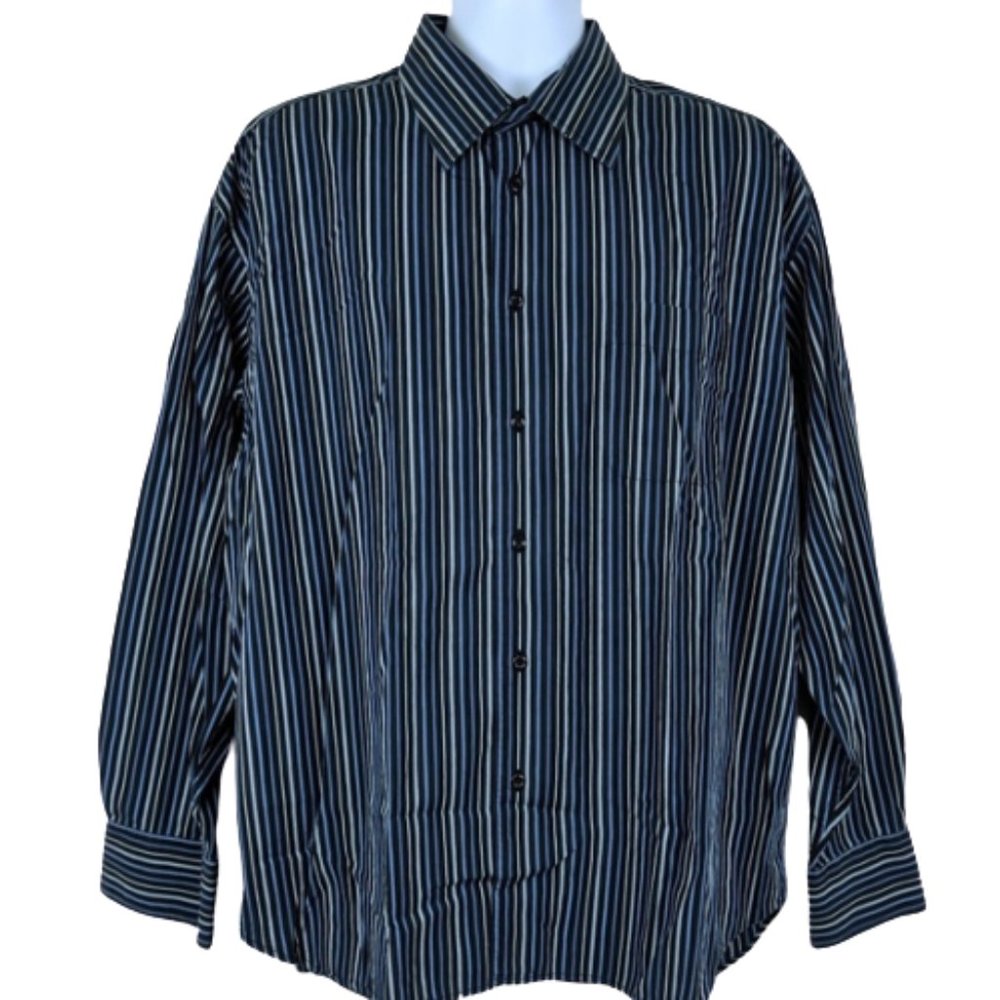 Pronto Uomo Size XL Button Front Shirt L/S Stripes
